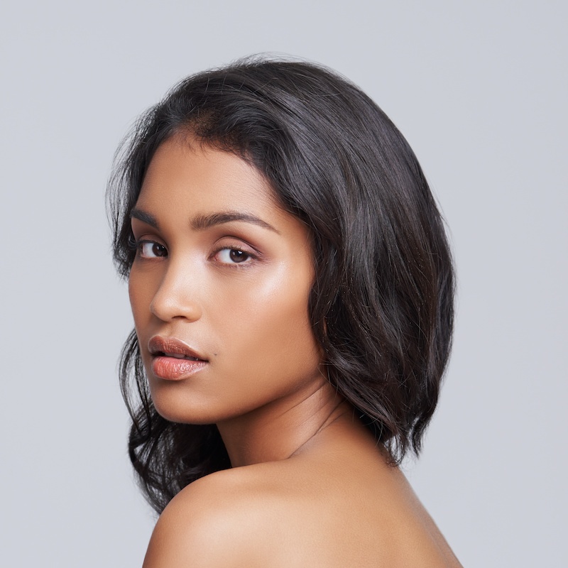 beautiful young woman with defined chin